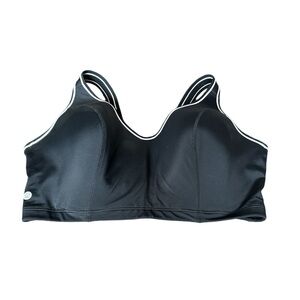 LIVI ACTIVE Women’s Molded Underwire High Impact Bra Black‎ White Trim Size 42G